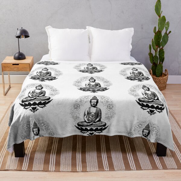 Item preview, Buddha Black White, Buddhist symbol , home decoration designed and sold by MartynGrey.