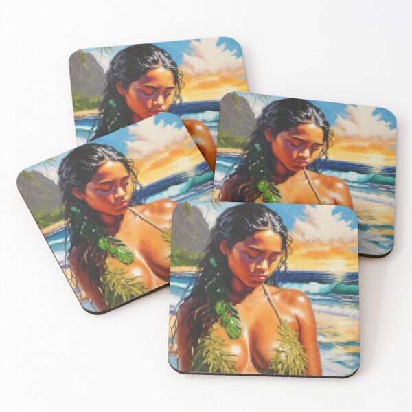 Item preview, Seashore at Sunset - Pacific Islands Series designed and sold by AUTHENTIC AMERICANA ARTS.
