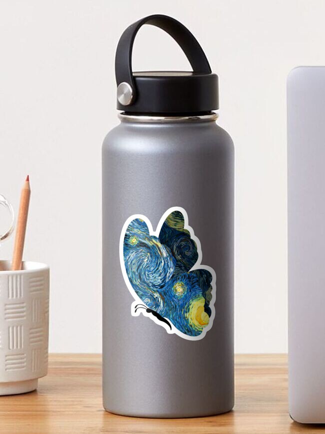 Aperçu 1 sur 3. Sticker avec l'œuvre Papillon style Van Gogh créée et vendue par Vangoholic.