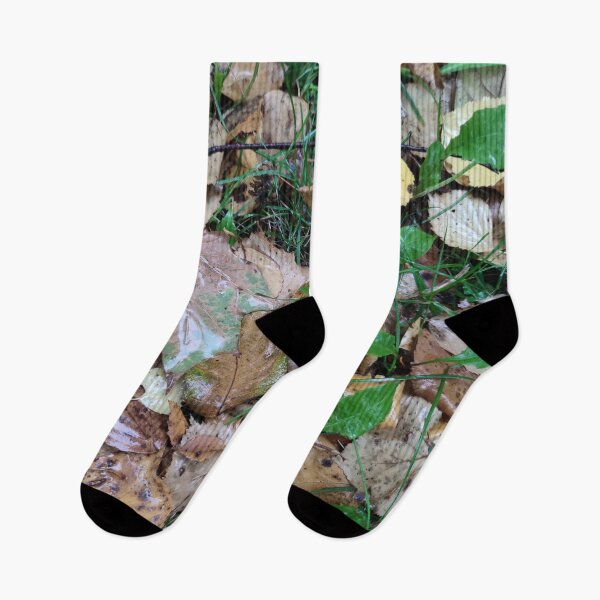 Item preview, Wet and rainy fall leaves in grass - brown and decaying designed and sold by tshuki.