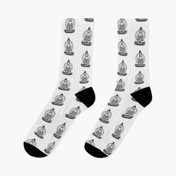 Item preview, Buddha Black White, Buddhist symbol, home decoration designed and sold by MartynGrey.