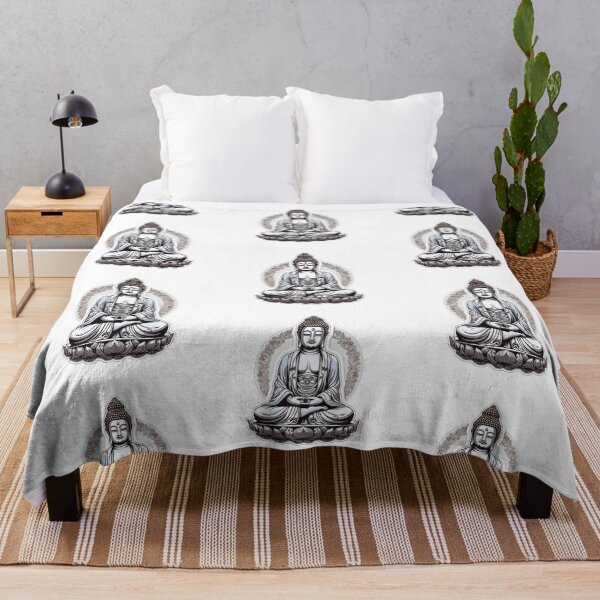 Item preview, Buddha Black White, Buddhist symbol, home decoration designed and sold by MartynGrey.