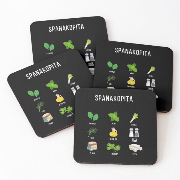 Item preview, Culinary Canvases Greek Spanakopita Ingredients Dark designed and sold by Coastal Garden Design Studio.