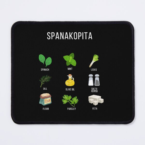 Item preview, Culinary Canvases Greek Spanakopita Ingredients Dark designed and sold by Coastal Garden Design Studio.