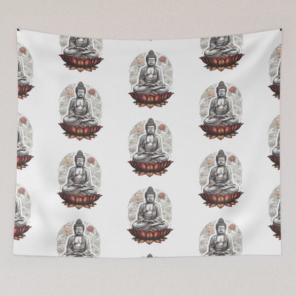 Item preview, Buddha Black White, Buddhist symbol , buddha Modern art , buddha Modern art home decoration designed and sold by MartynGrey.