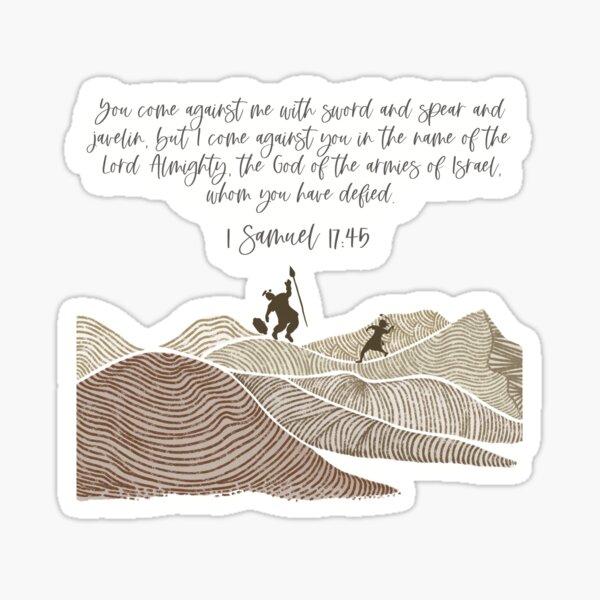 Item preview, David and Goliath Bible Sketch Bible Verse Art Design, Bible Story Artwork, Jesus Art Print designed and sold by kimicreativ.