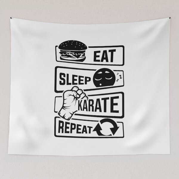 Item preview, Eat Sleep Karate Repeat - martial arts defense designed and sold by anziehend.