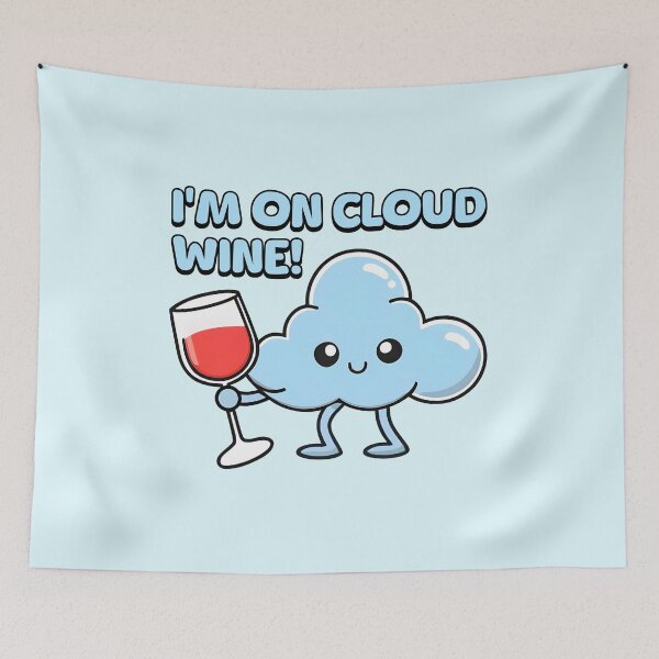 Item preview, I'm On Cloud Wine! Cute Cloud Cartoon designed and sold by PMCreative.