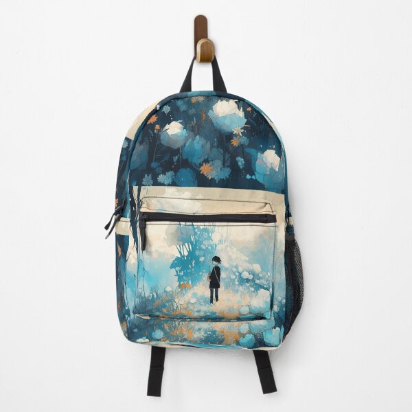 Item preview, "Cyan Dreamscapes"- A small Boy exploring a field of Azure flowers. designed and sold by WhiteWolfe0127.