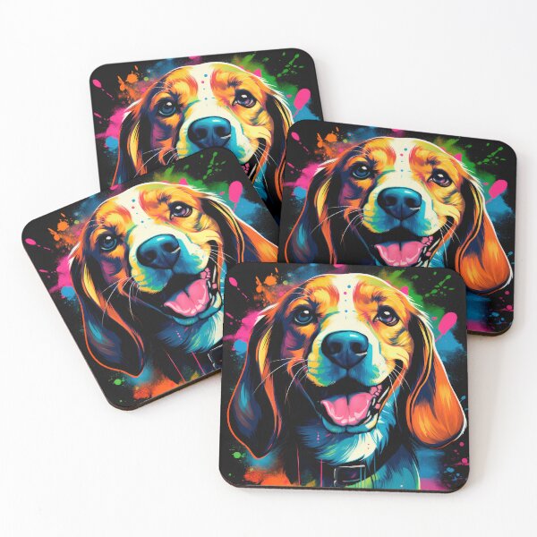 Item preview, Beagle - funny colorful dogs pop art illustration designed and sold by WallyPink.