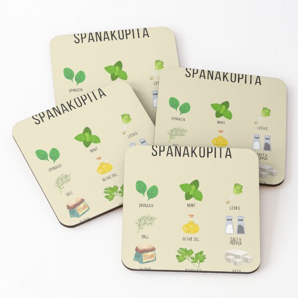 Item preview, Culinary Canvases Spanakopita Ingredients Beige designed and sold by Coastal Garden Design Studio.