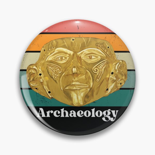 Item preview,  Illustration of Prehispanic Gold Mask. An Archaeological Discovery in retro style designed and sold by Carola-art.