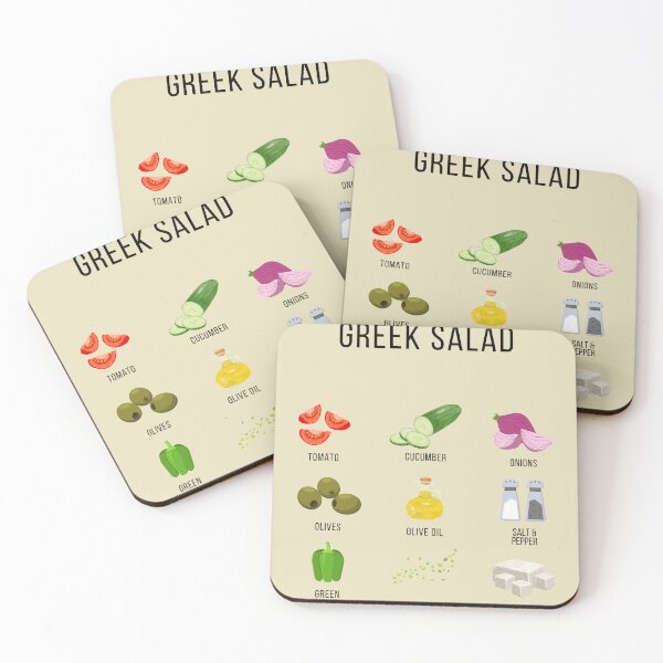 Item preview, Culinary Canvases Greek Salad Ingredients Beige designed and sold by Coastal Garden Design Studio.