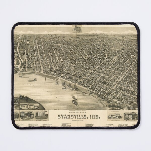Item preview, Evansville, Indiana (1888) designed and sold by allhistory.