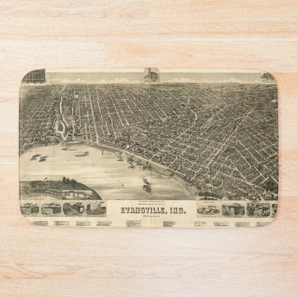 Item preview, Evansville, Indiana (1888) designed and sold by allhistory.