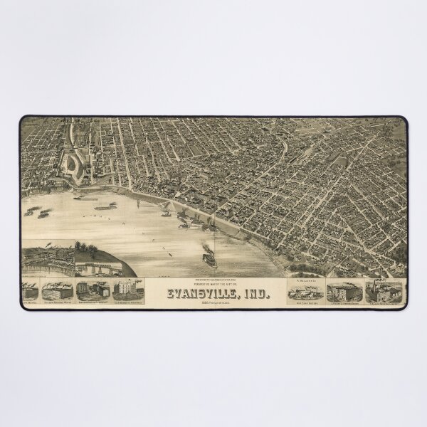 Item preview, Evansville, Indiana (1888) designed and sold by allhistory.