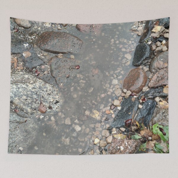 Item preview, Rainy puddle on old pavement made of rocks designed and sold by tshuki.