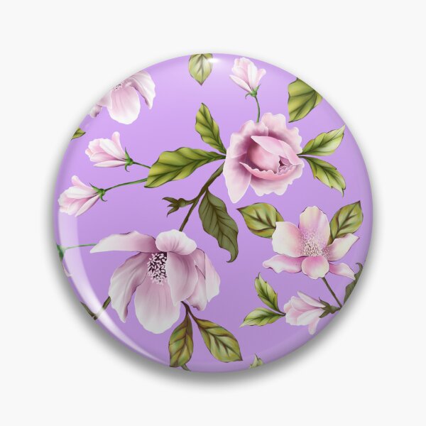 Item preview, Delicate flowers and green leaves on a lilac background, seamless pattern for your decor. designed and sold by PatternsAng23.