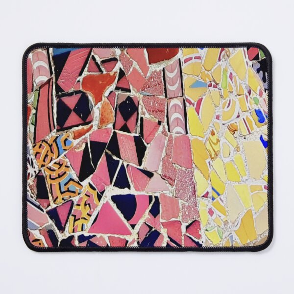 Item preview, Barcelona Park Guell Gaudi mosaic pink and yellow designed and sold by LolioGifts.