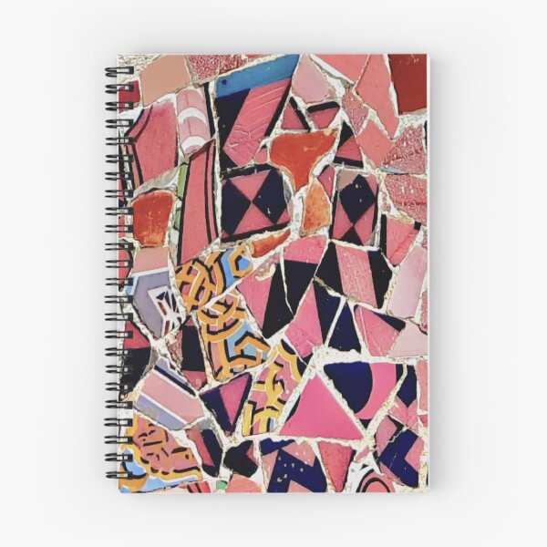 Item preview, Barcelona Park Guell Gaudi mosaic pink and yellow designed and sold by LolioGifts.