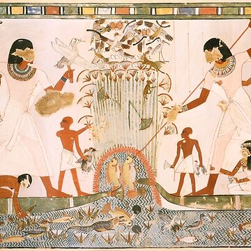 fragmento de una pintura mural de la tumba de nebamun