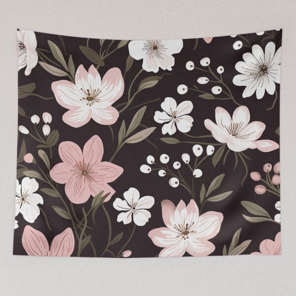 Item preview, Flowers on a dark brown background designed and sold by FlyingRaven1.