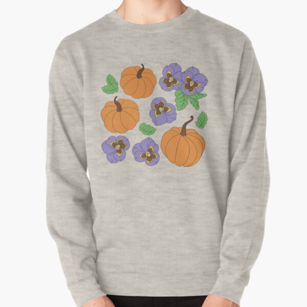 Fall pumpkins and pansies Pullover Sweatshirt