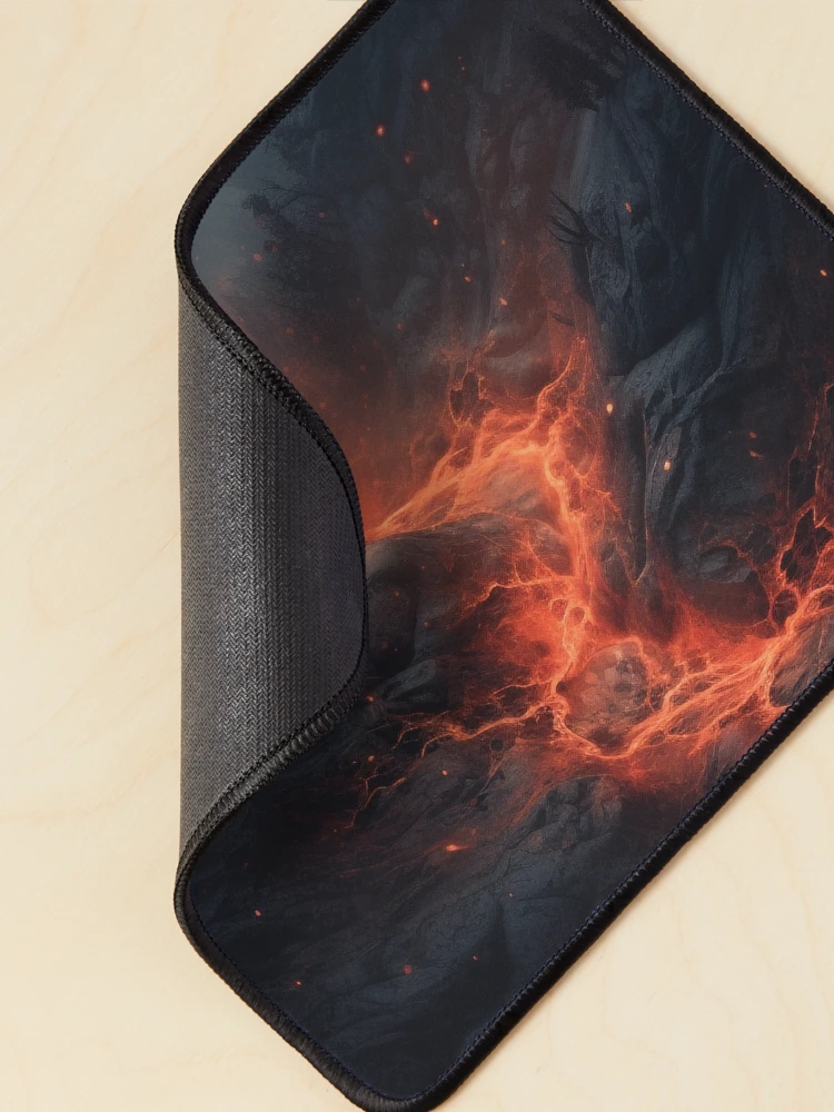 Thumbnail 2 of 5, Mouse Pad, Volcano Fire Between Rocks  designed and sold by FireFXStudio.