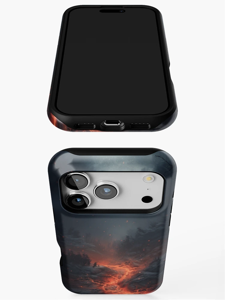 Thumbnail 3 of 4, iPhone Case, Volcano Fire Between Rocks designed and sold by FireFXStudio.