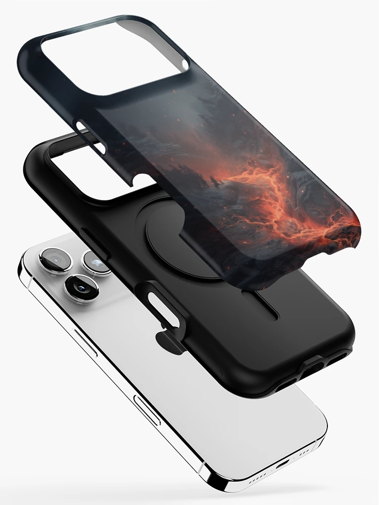 Thumbnail 2 of 4, iPhone Case, Volcano Fire Between Rocks designed and sold by FireFXStudio.
