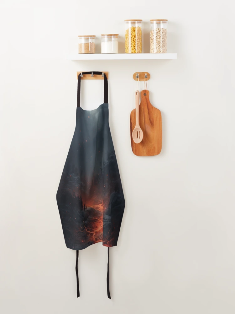 Thumbnail 4 of 6, Apron, Volcano Fire Between Rocks  designed and sold by FireFXStudio.