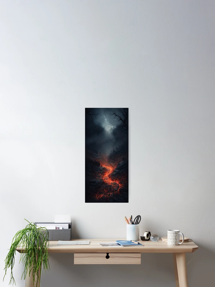 Thumbnail 2 of 3, Poster, Volcano Fire Between Rocks designed and sold by FireFXStudio.