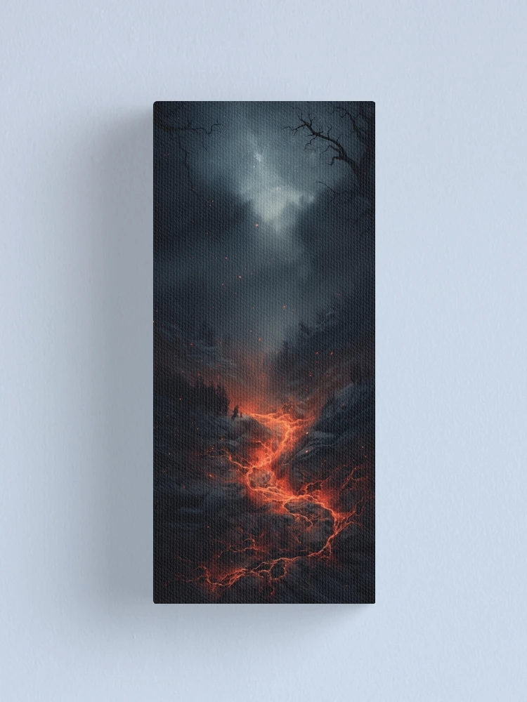 Thumbnail 1 of 3, Canvas Print, Volcano Fire Between Rocks designed and sold by FireFXStudio.