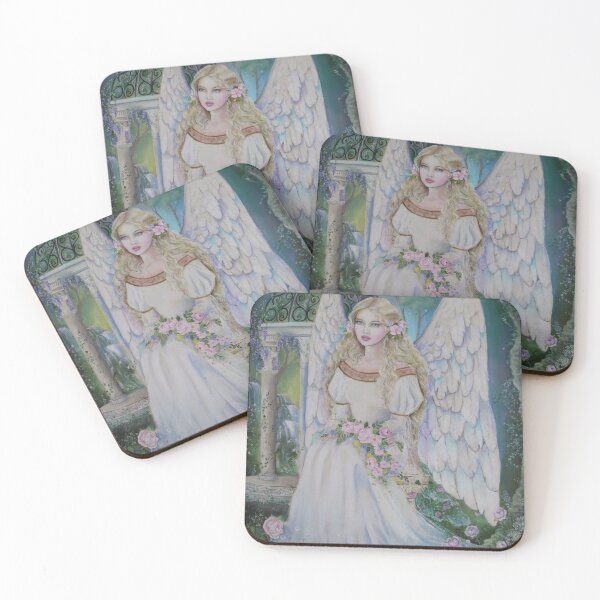 Item preview, Angel in secret garden plain background designed and sold by Gabriella  Szabo.