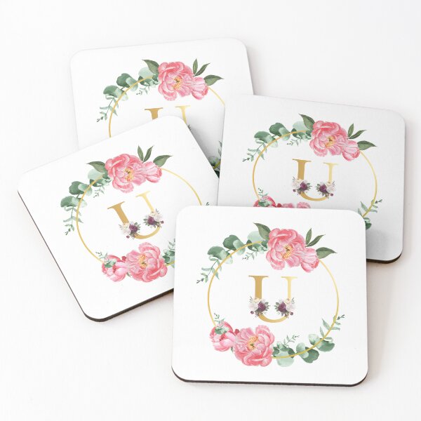 Item preview, Letter U Monogram Floral designed and sold by ArtCornerStudio.