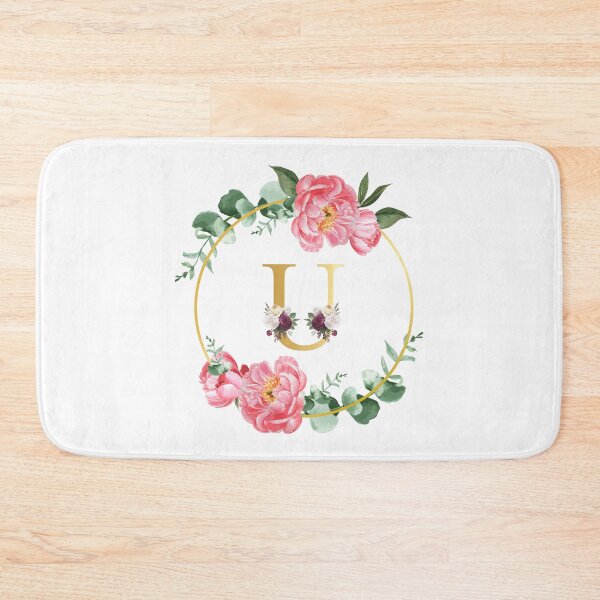 Item preview, Letter U Monogram Floral designed and sold by ArtCornerStudio.