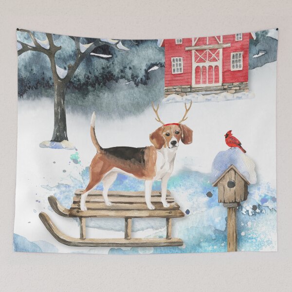 Item preview, Sledging Beagle Christmas Card designed and sold by HugsAndPrints.