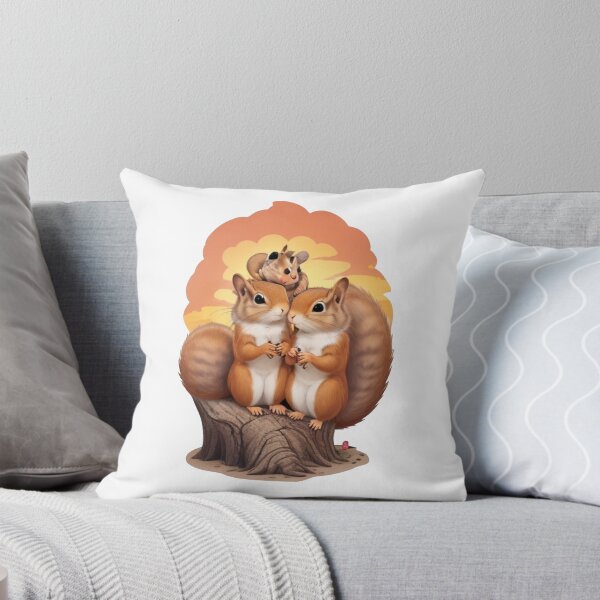 Artikelvorschau, zwei süße Eichhörnchen über dem Sonnenuntergang entworfen und verkauft von Karaz's Animal Kingdom.