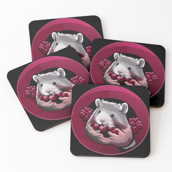 Item preview, Hamster holding raspberries designed and sold by gothicstreet.