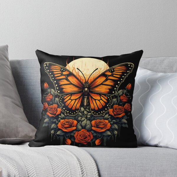 Item preview, Monarch Butterfly and Red Roses Dia de los Muertos designed and sold by InkedBeasts.