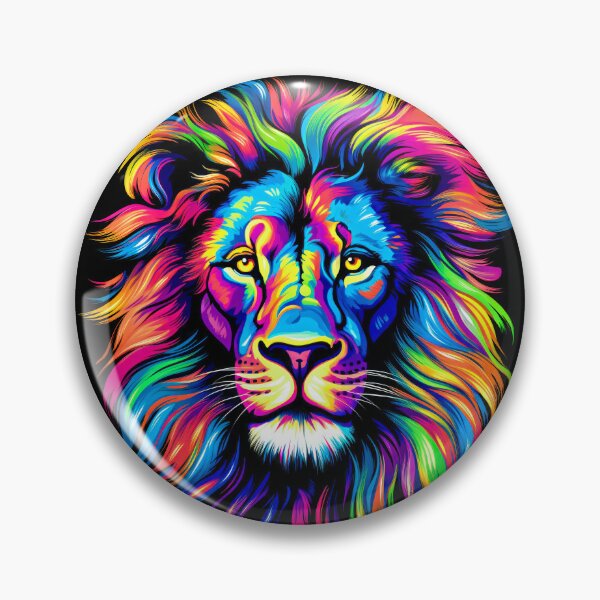 Item preview, Bright Color Lion with Colorful Hair designed and sold by MagicColorPrint.