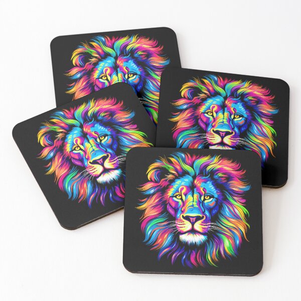 Item preview, Bright Color Lion with Colorful Hair designed and sold by MagicColorPrint.