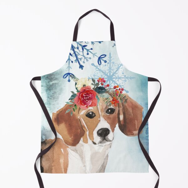 Item preview, Beagle Snowflakes and Flowers Christmas Card designed and sold by HugsAndPrints.