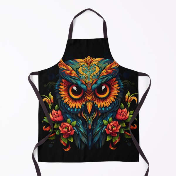 Item preview, Owl in Dia de los Muertos Style with Colorful Flowers designed and sold by InkedBeasts.