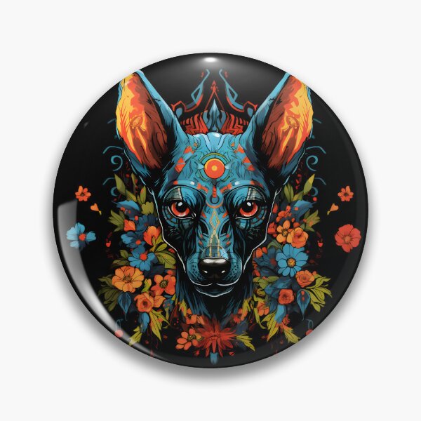Item preview, Xoloitzcuintli Surrounded by Vibrant Flowers designed and sold by InkedBeasts.