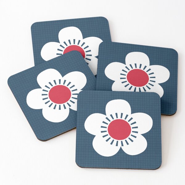 Item preview, Mod blossoms on Navy Blue designed and sold by Daisy Beatrice.