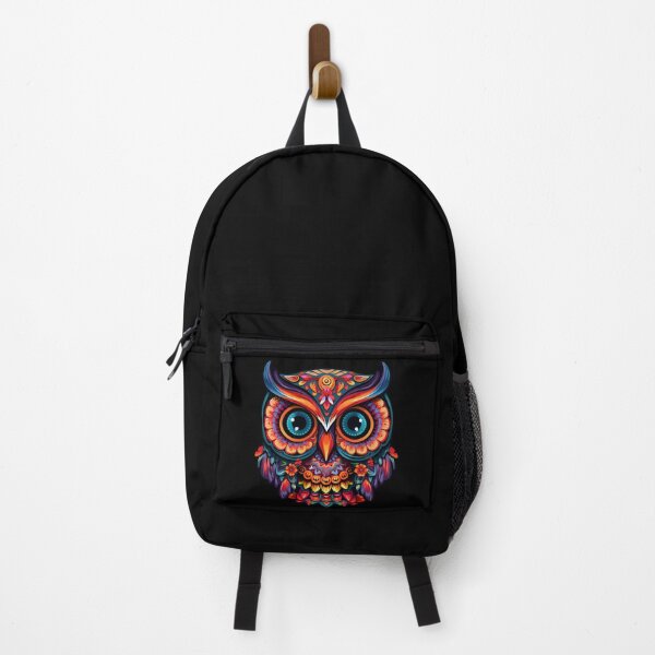 Item preview, Owl Decorated in Dia de los Muertos Style with Contrasting Colors designed and sold by InkedBeasts.