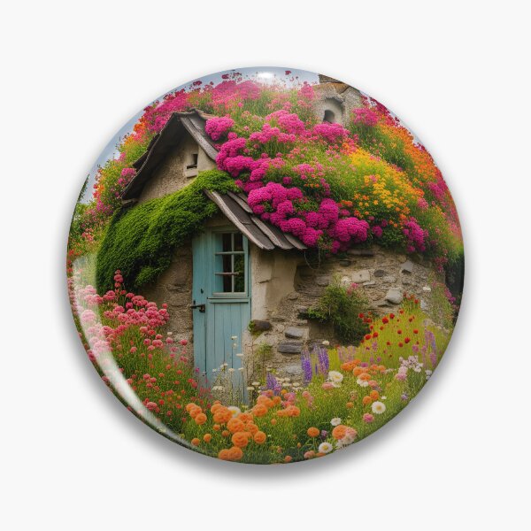 Item preview, Old Cottage Beautiful And Eccentric Surrounded By Flowers designed and sold by Glimmersmith.