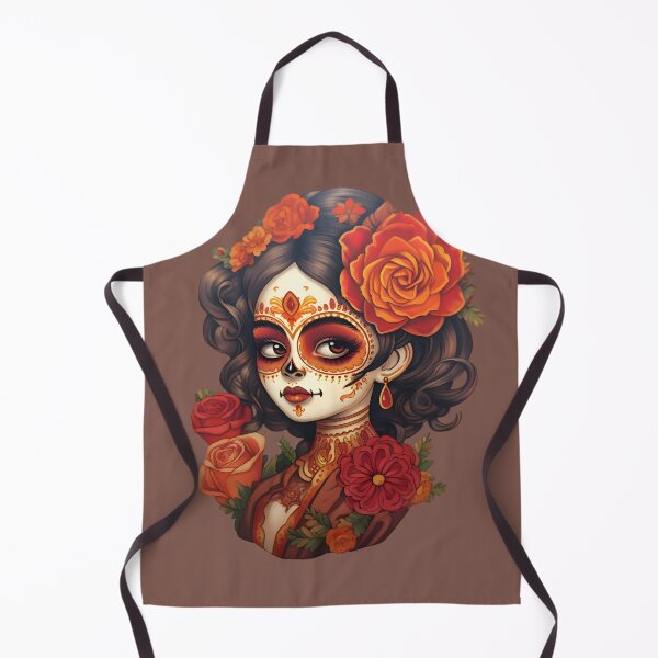 Item preview, Señorita with Dark Contrast and Intense Red, Surrounded by Flowers designed and sold by InkedBeasts.