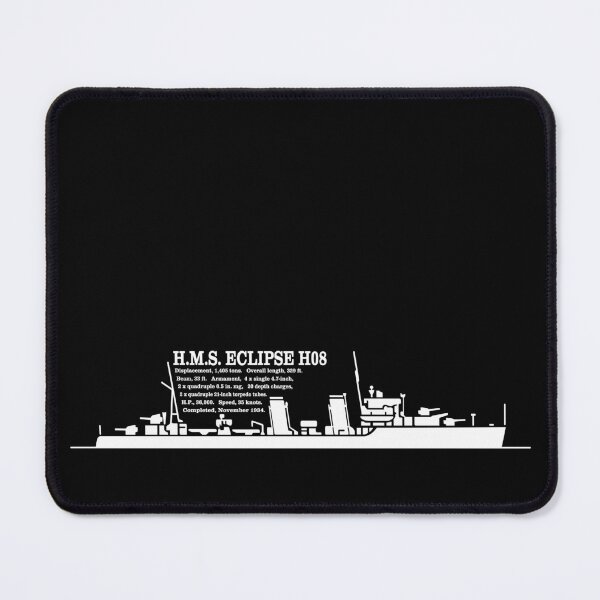 Item preview, H.M.S. Eclipse H08 British WW2 Destroyer Ship Infographic Silhouette designed and sold by MilitaryMart.